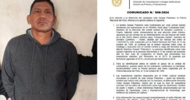 PNP: Emite comunicado sobre detención de Iván Quispe Palomino