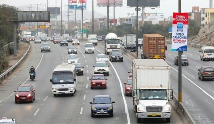 PANAMERICANA SUR: Camiones de carga solo podrán circular por carril derecho,